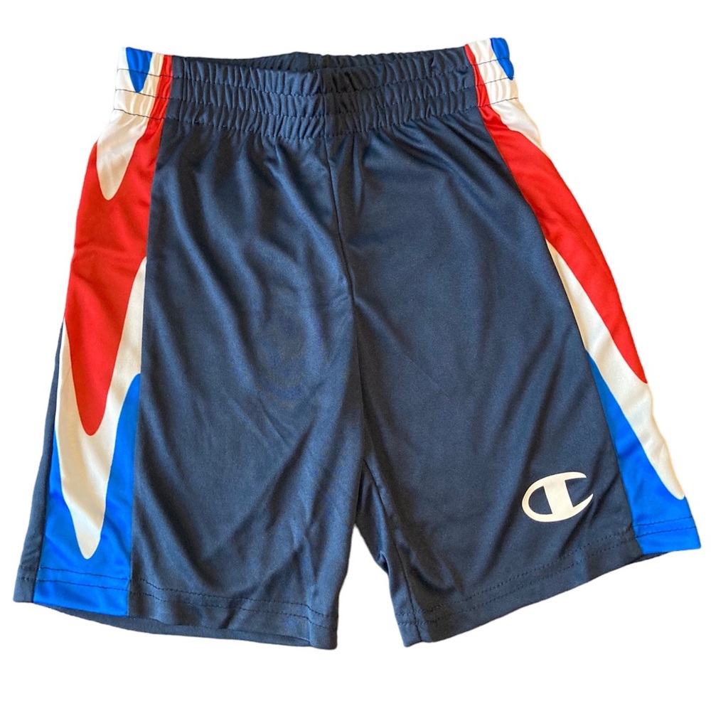 Champion Boy’s White Wavy Crewneck Tee & Navy Shorts - Picture 3 of 3